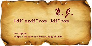 Mészáros János névjegykártya