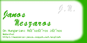 janos meszaros business card
